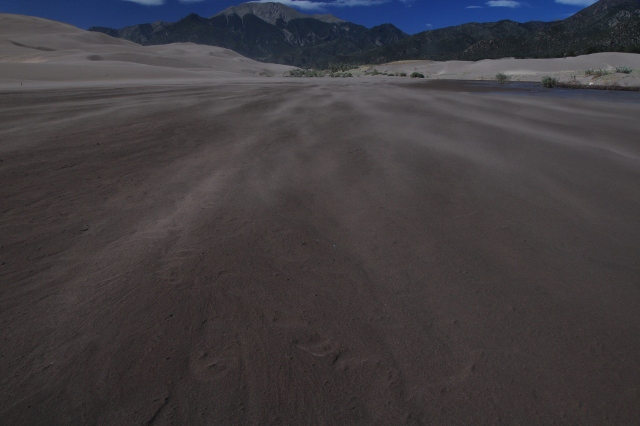 the Great Sand Dunes Natl Park, blowing sand